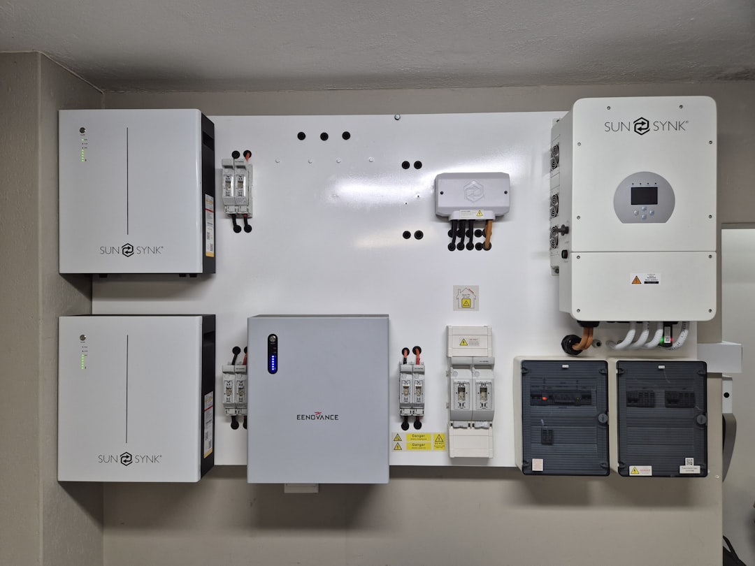 Wall-mounted solar power and energy storage system.