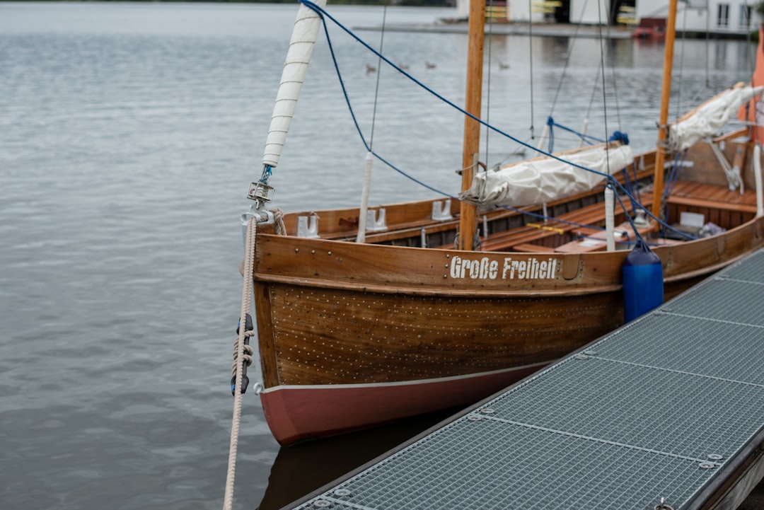 a boat tied to a dock